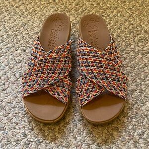 Skechers Multicolor Woven Slide Sandals